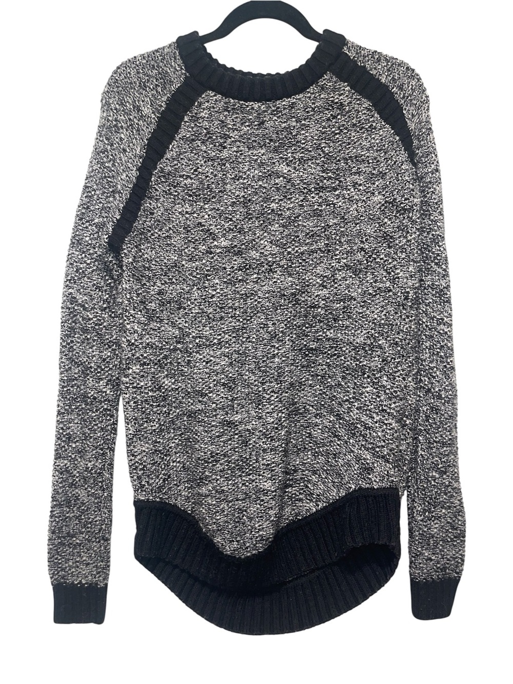 Lululemon Passage Sweater Knit Women’s Size 8 Merino Wool Blend Black Angel Wing
